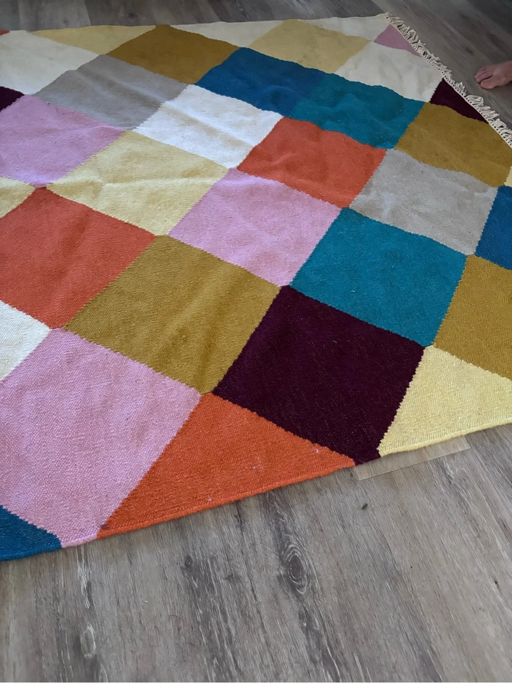 IKEA Vinderod Colorful Diamond Pattern Area Rug - Multicolor limited edition